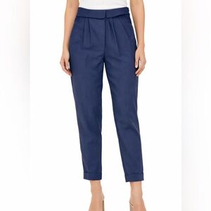 Hoss Intropia Dress Pants Navy Blue Women's US 4-6 Euro 36 High Waisted Cuffed